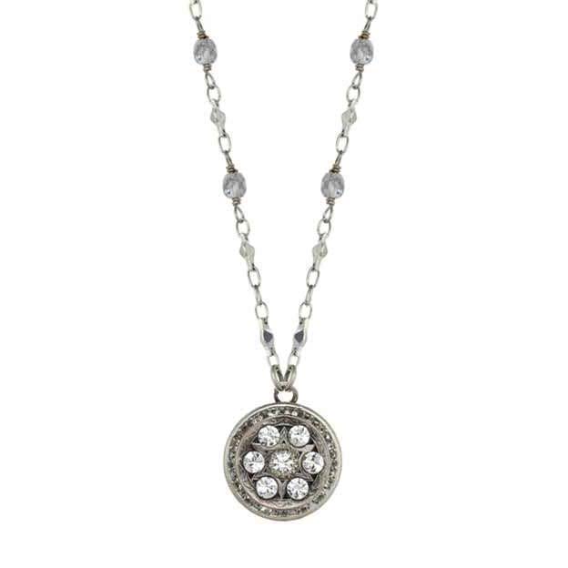 Round Crystal Star of David Necklace