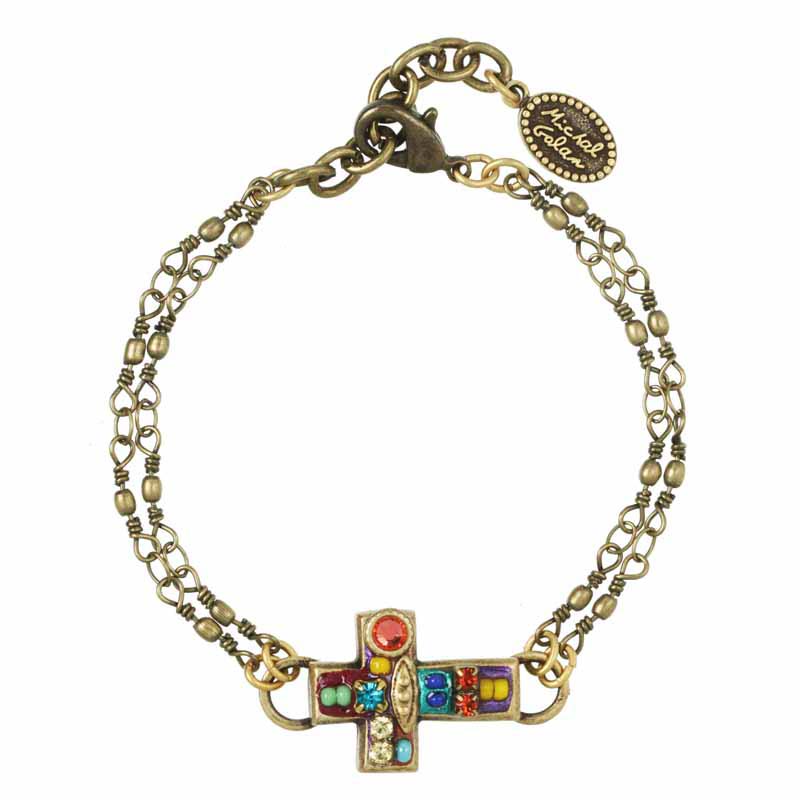 Multi Bright Chain Cross Bracelet