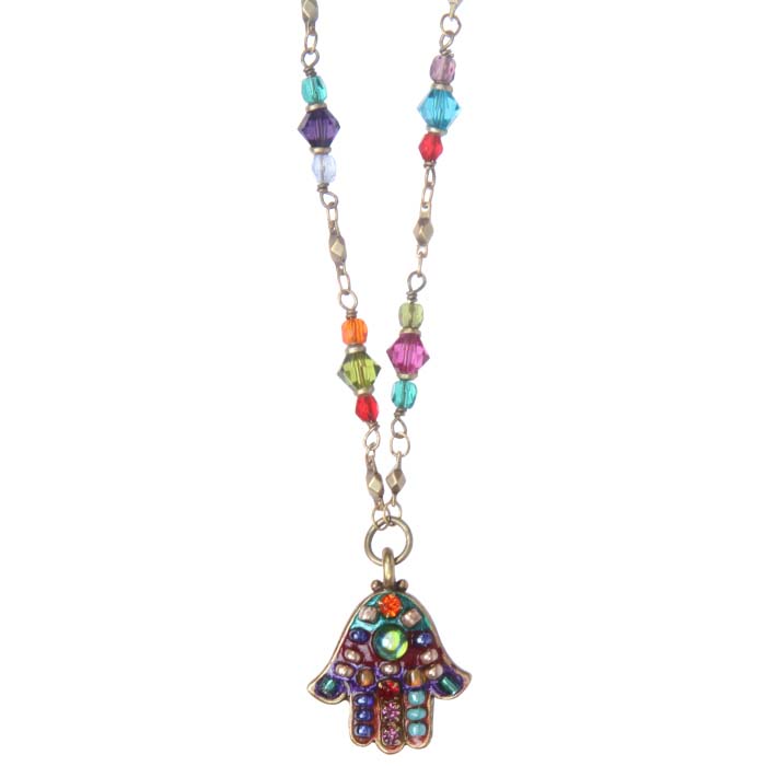 Multi-Bright Hamsa Necklace