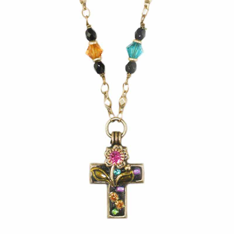 Midnight Garden Cross Chain Necklace