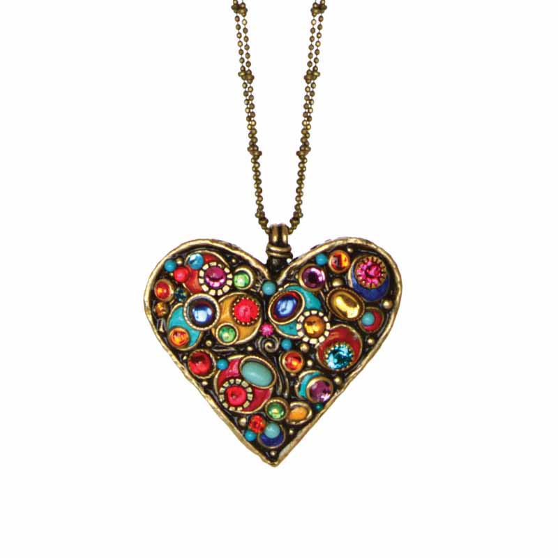 Large Confetti Heart Necklace