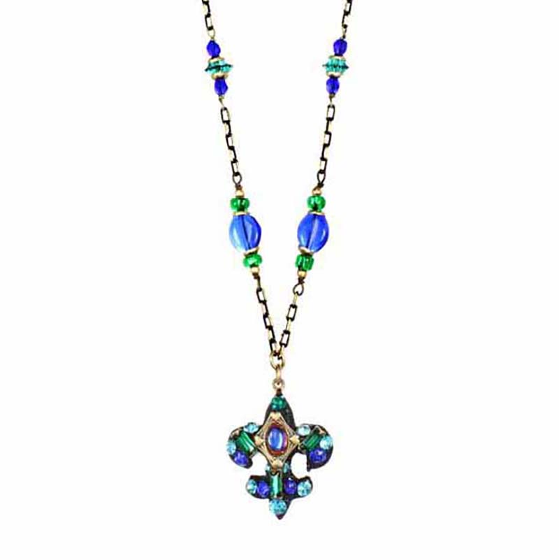 Peacock Fleurdelis Necklace