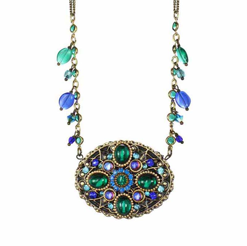 Peacock Oval Necklace