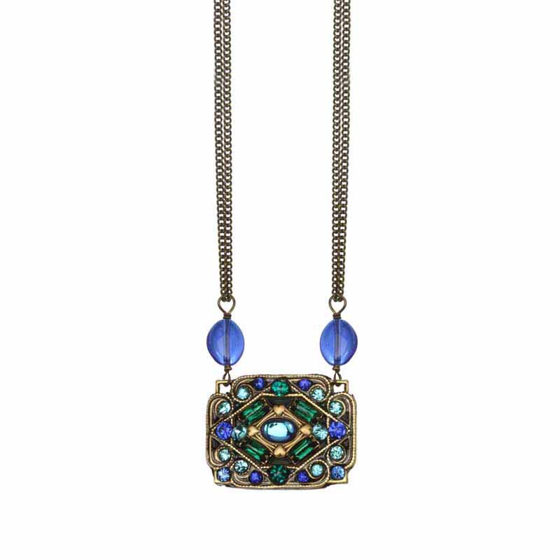 Peacock Rectangle Necklace