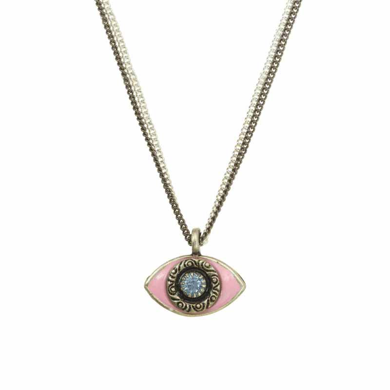 Mini Baby Pink Evil Eye Necklace