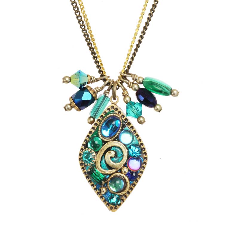 Emerald Diamond Dangle Necklace