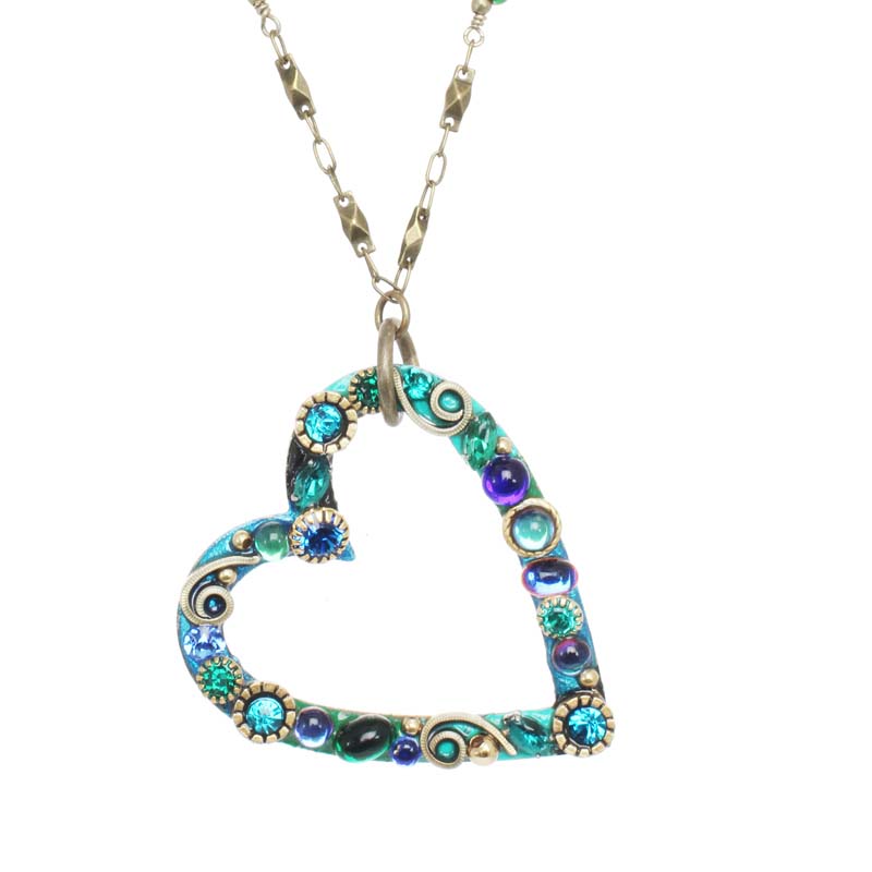 Emerald Open Heart Pendant Necklace