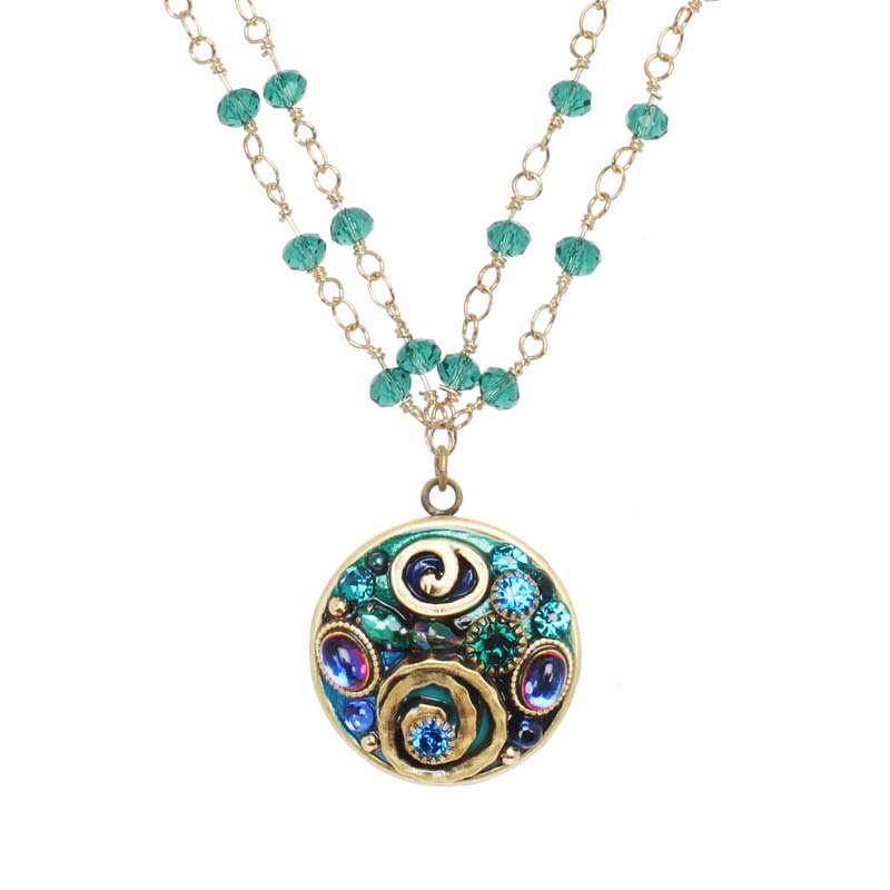 Emerald Small Circle Necklace