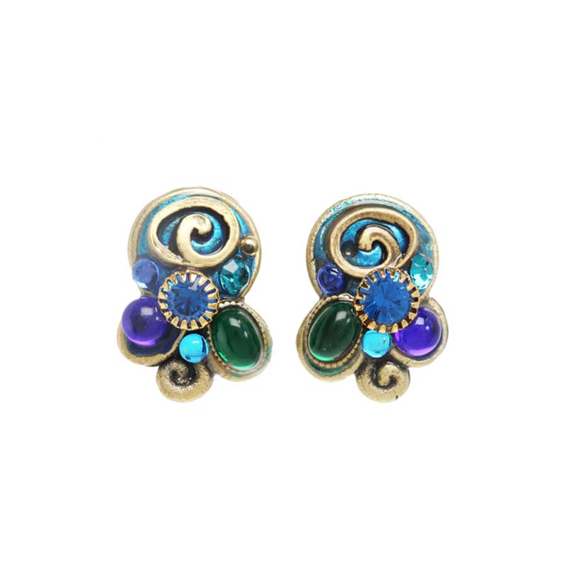 Emerald Small Swirl Earrings