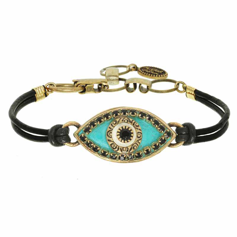 Turquoise and Black Evil Eye Bracelet