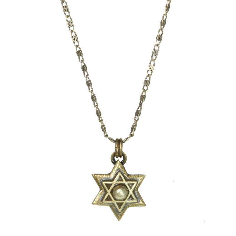 Star of David pendant on chain necklace, handmade at Michal Golan studios USA