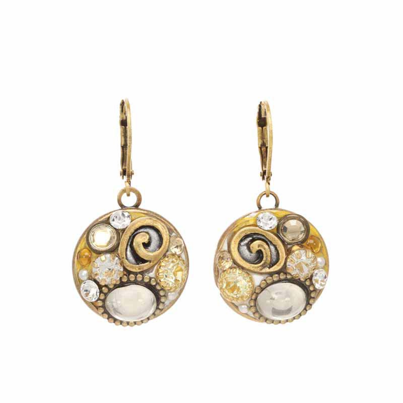 Champagne Round Earrings