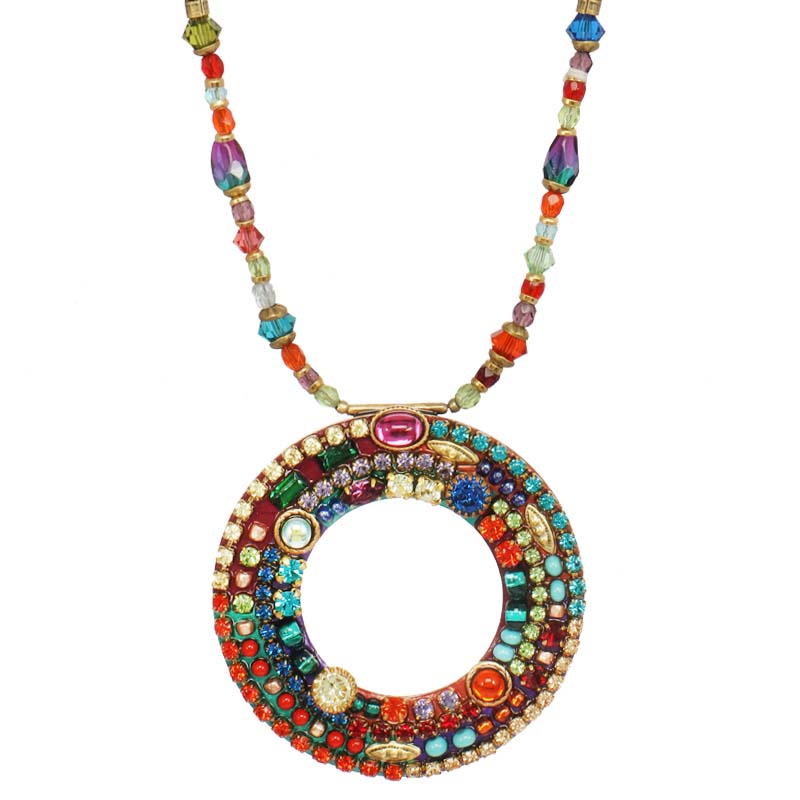 Multibright Open Circle Beaded Necklace