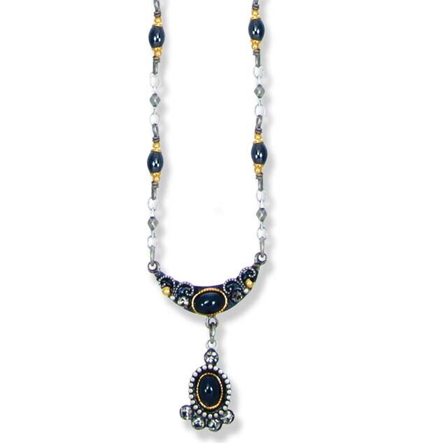 Metallika Crescent Dangle Necklace