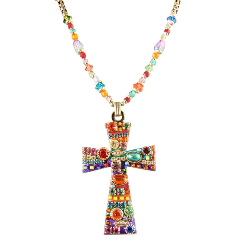 Multi-Bright Large Cross Necklace