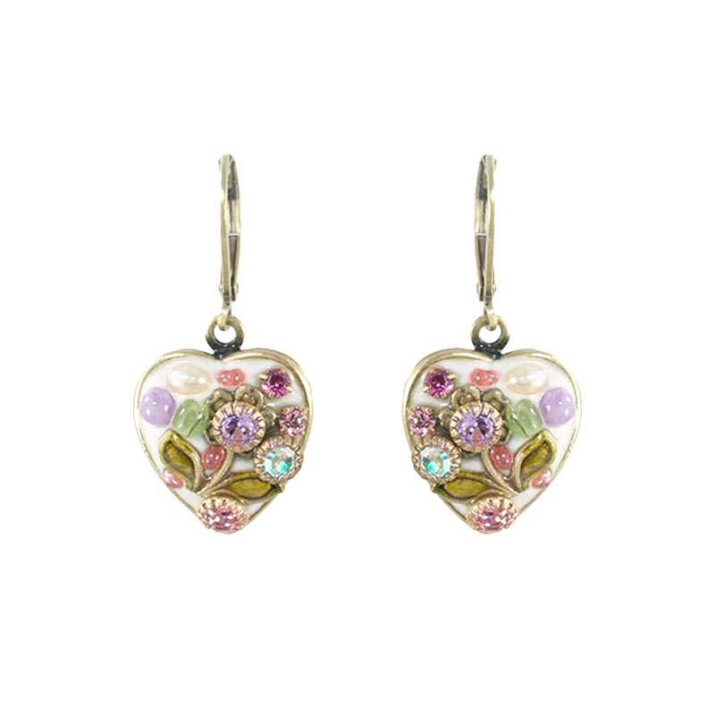 Pearl Blossom Heart Earrings