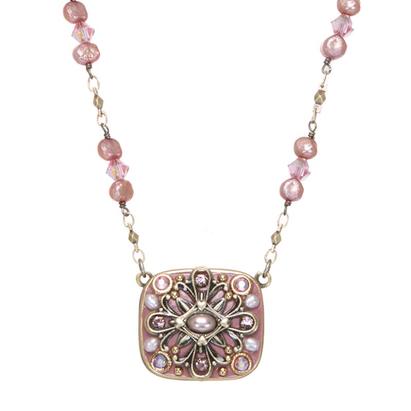 Pretty in Pink Square Necklace