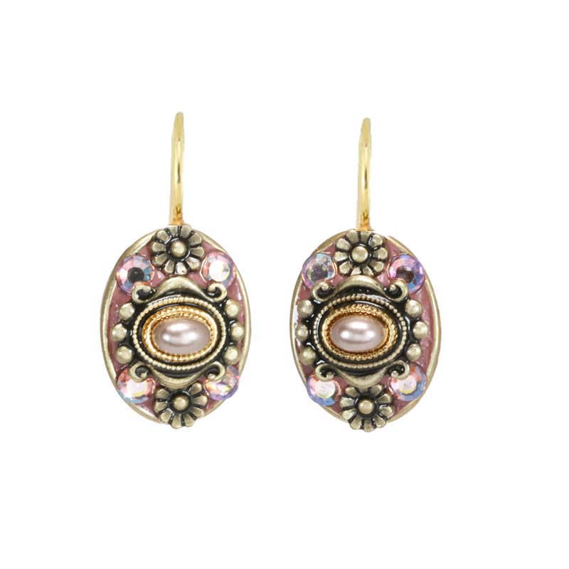 Pretty in Pink Oval Earrings