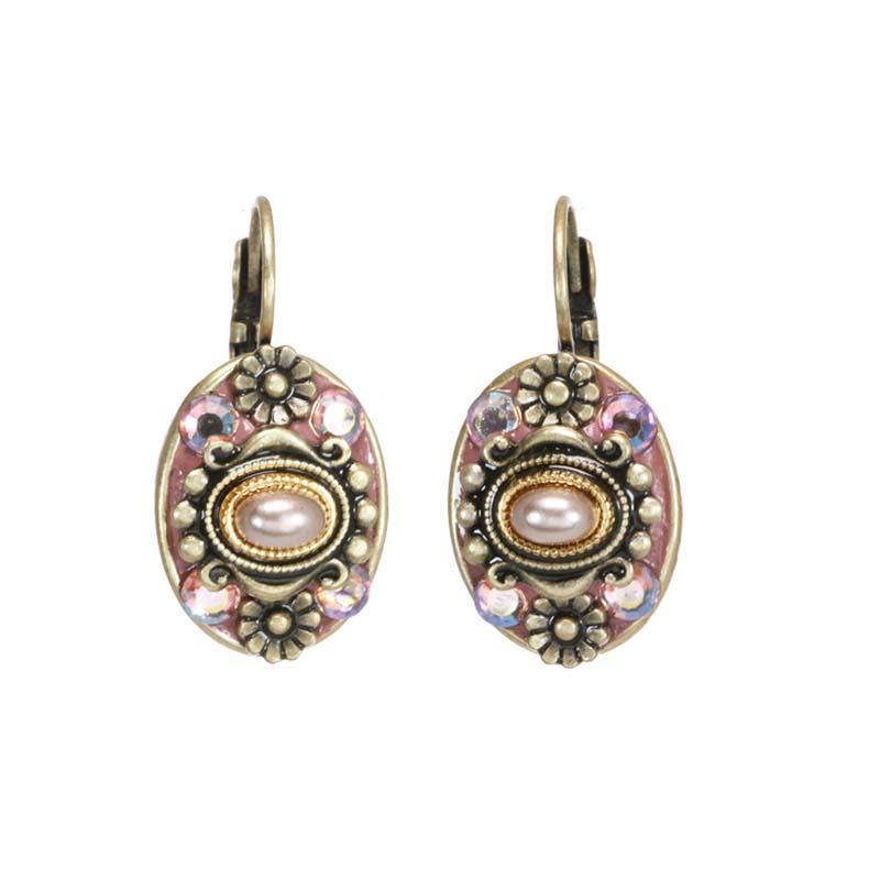 Pretty in Pink Oval Earrings