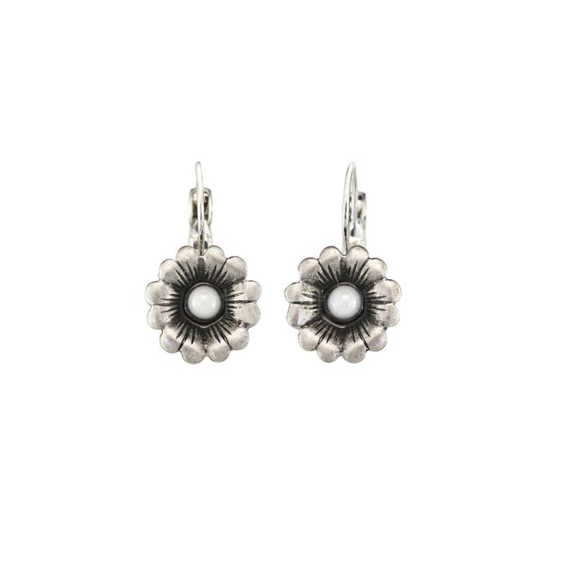White Amethyst Flower Earrings