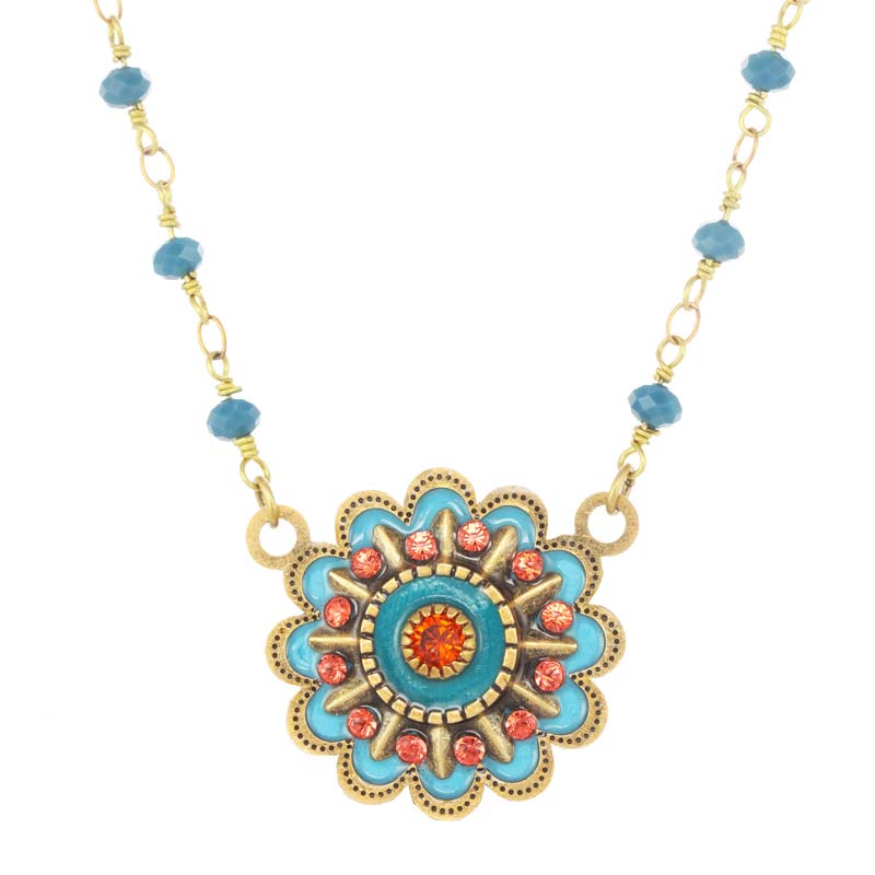 Tropical Blue Flower Necklace
