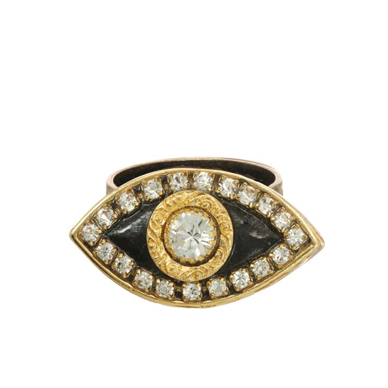 Black & Gold Evil Eye Ring