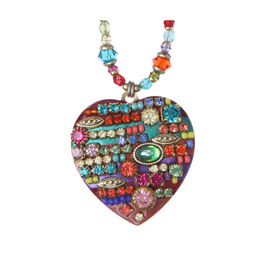 Large Multibright Heart Necklace