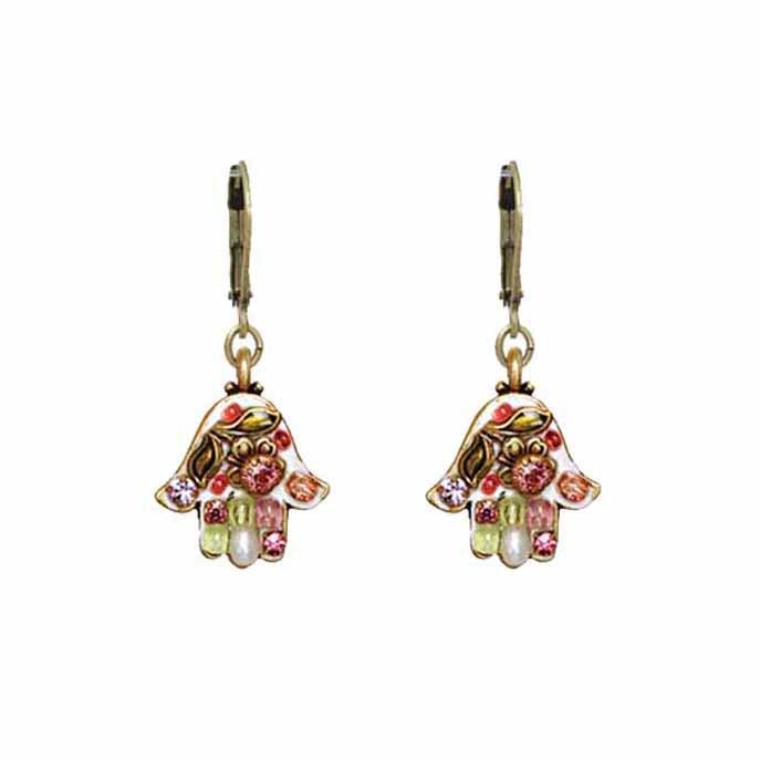 Pearl Blossom Hamsa Earrings