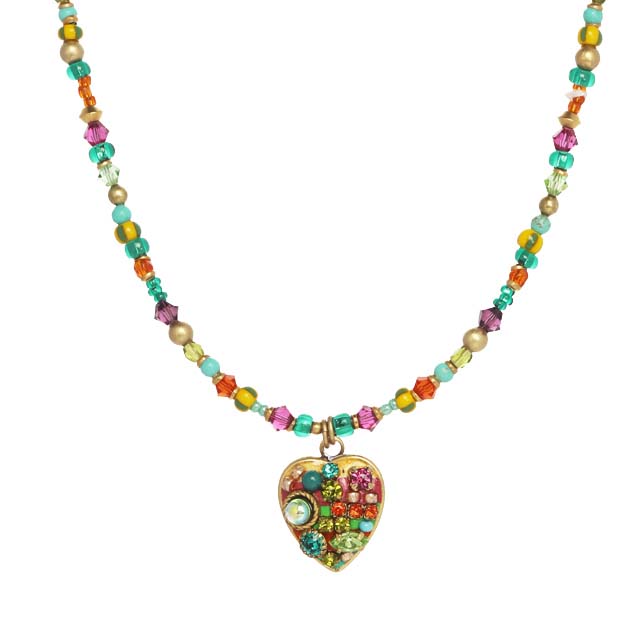 Multi-Bright Heart Necklace