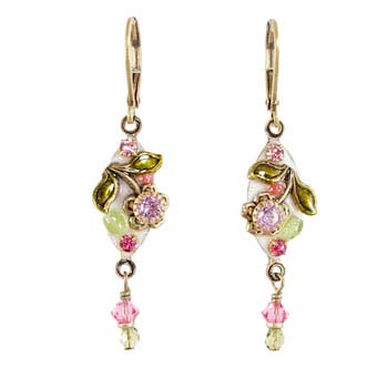 Pearl Blossom Dangling Earrings