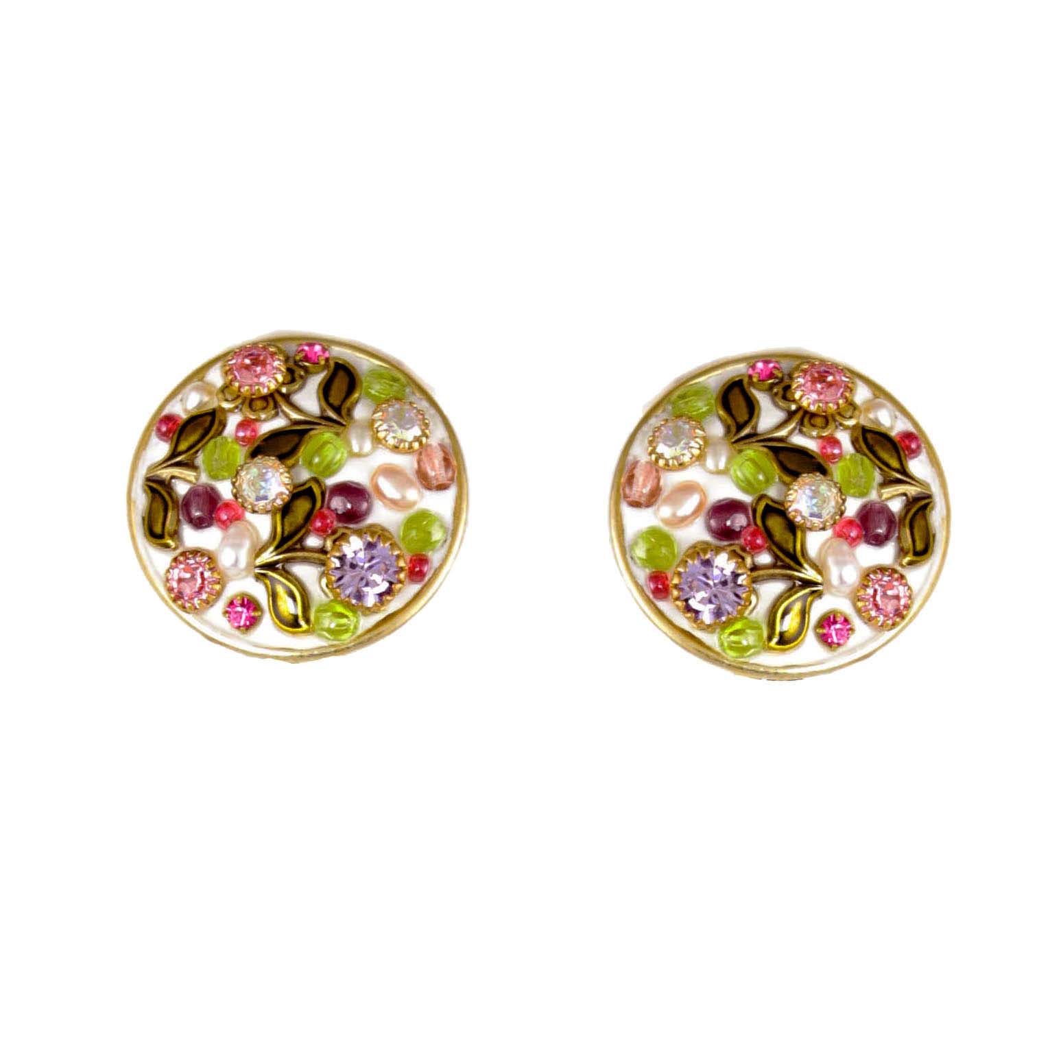 Pearl Blossom Circle Earrings