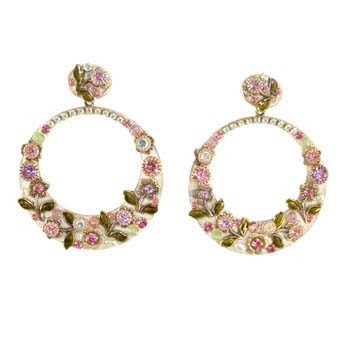 Pearl Blossom Hoop Earrings