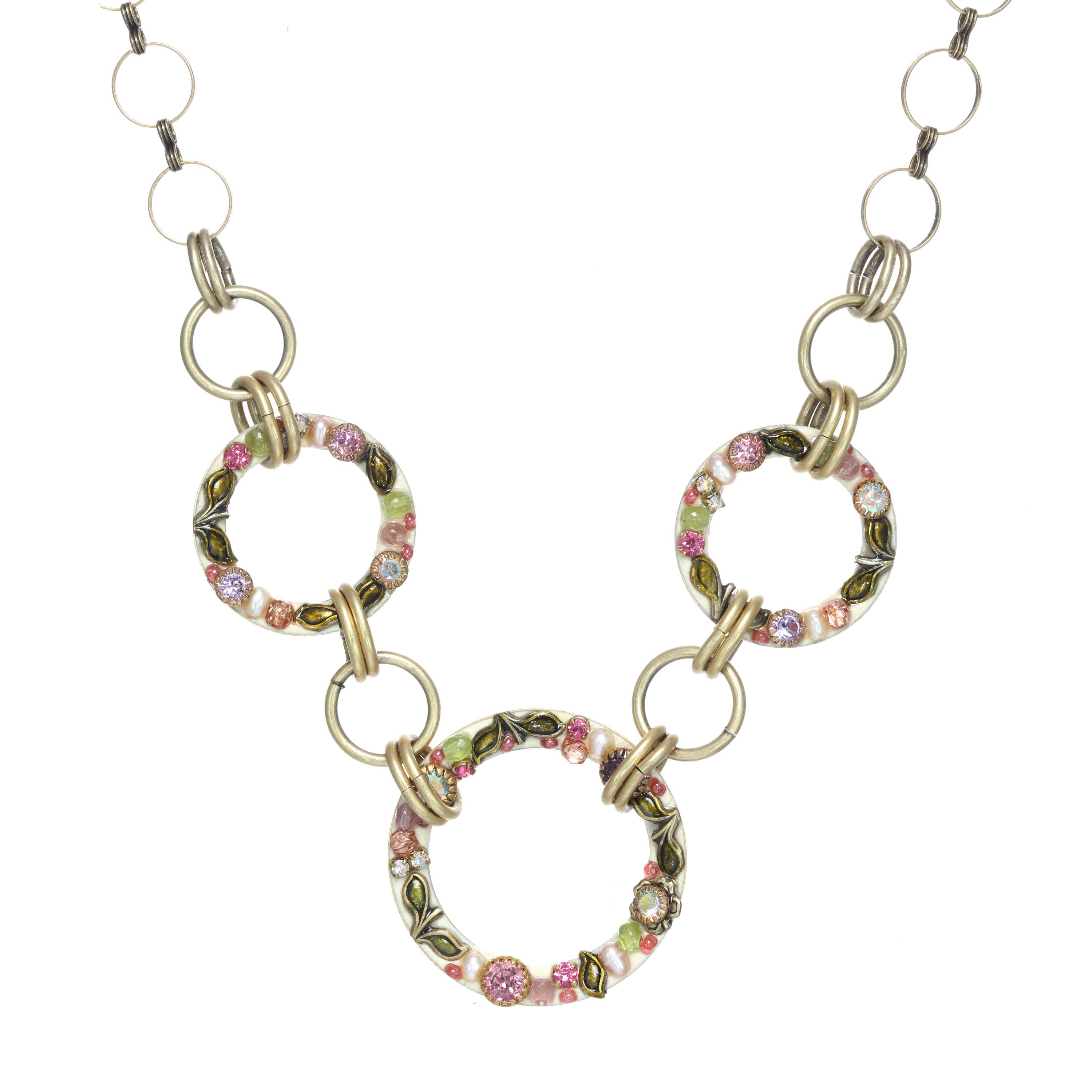 Pearl Blossom Open Circles Necklace