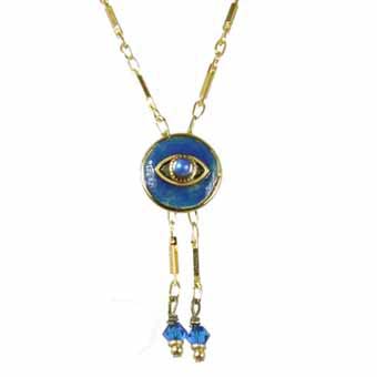 Dark Blue Eye Circle Necklace