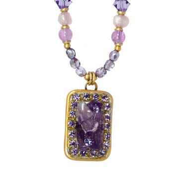 Violet Small Rectangle Necklace
