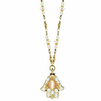 Mother of Pearl Small Hamsa Necklace