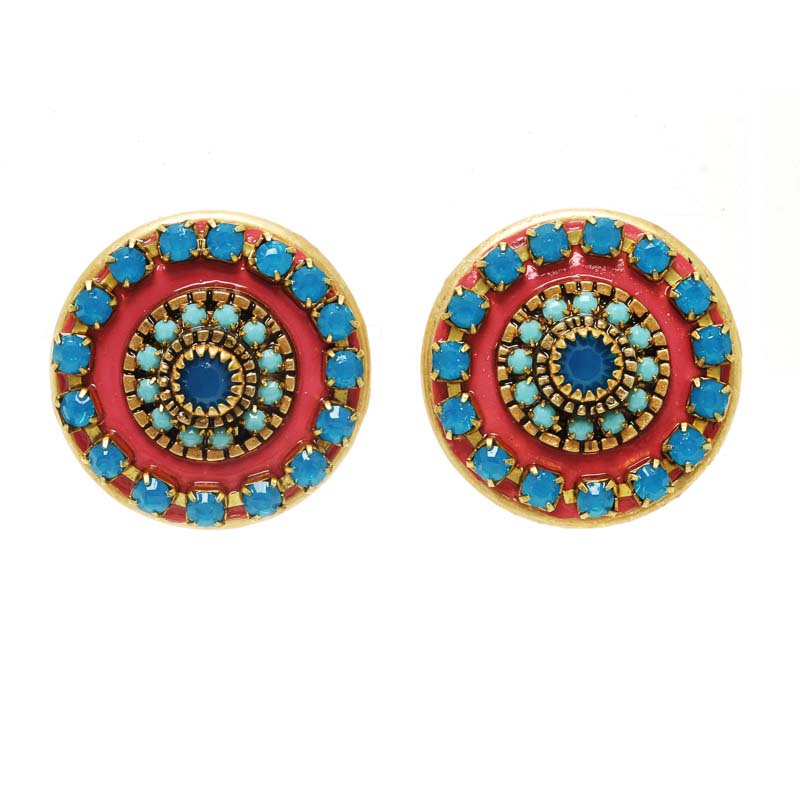 Red and Blue Swirl Earrings
