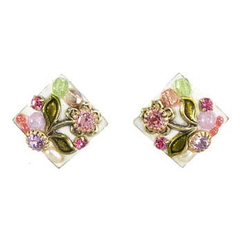 Pearl Blossom Tiny Diamond Earrings