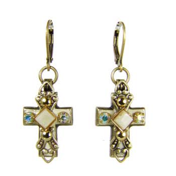 Riverstone Cross Earrings