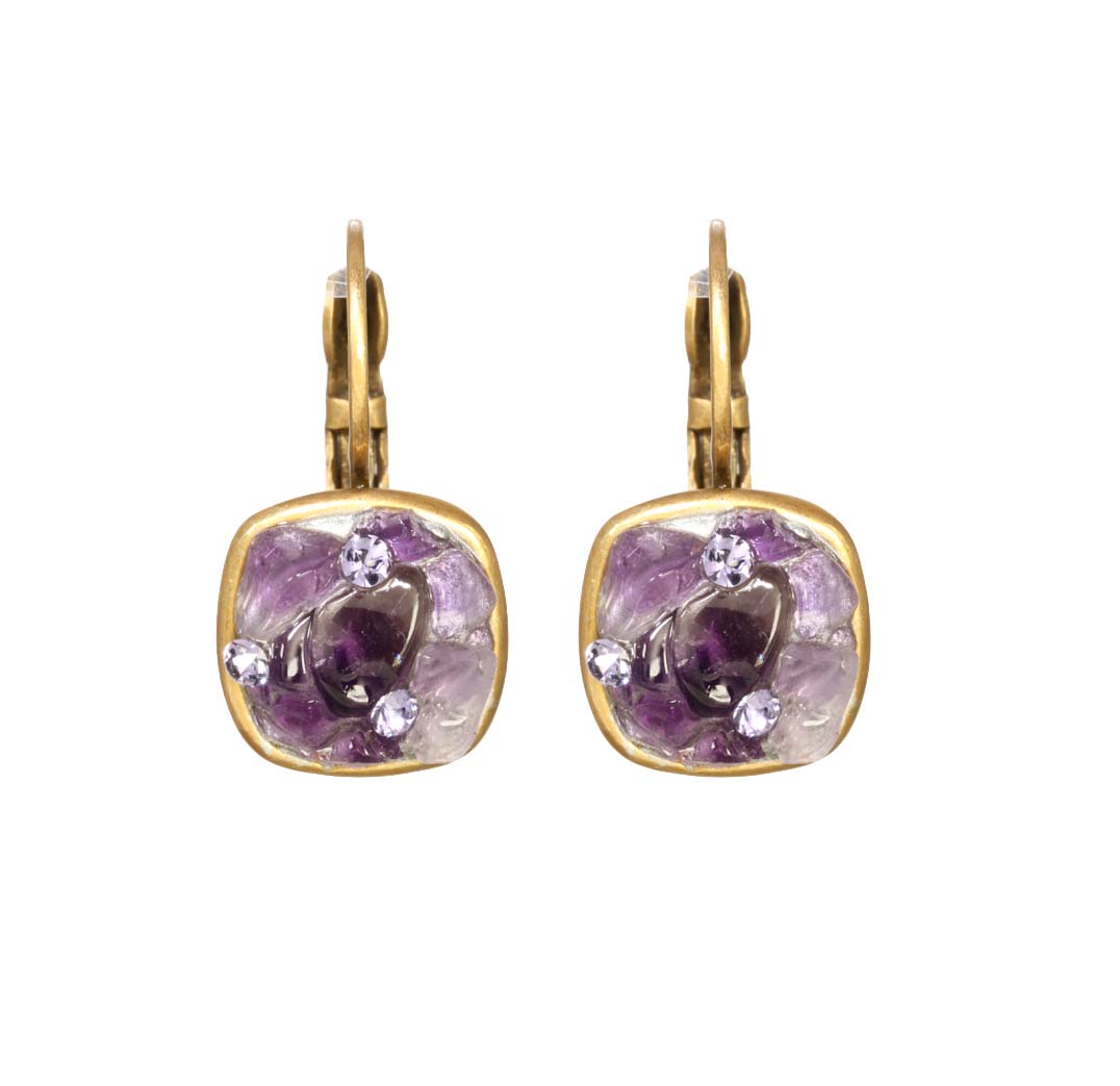 Violet Small Square Earrings