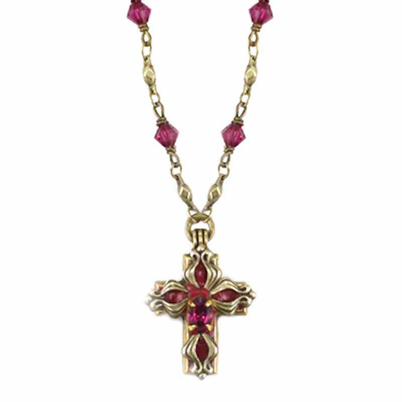 Magenta Cross Necklace
