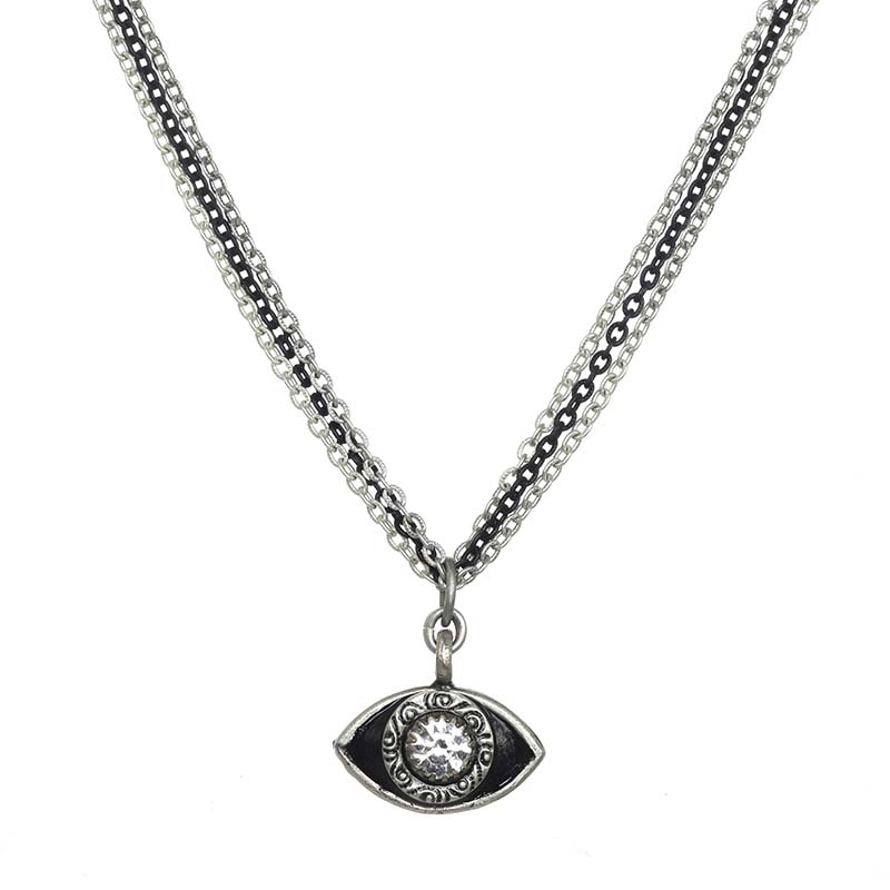 Mini Black and Crystal Eye Necklace
