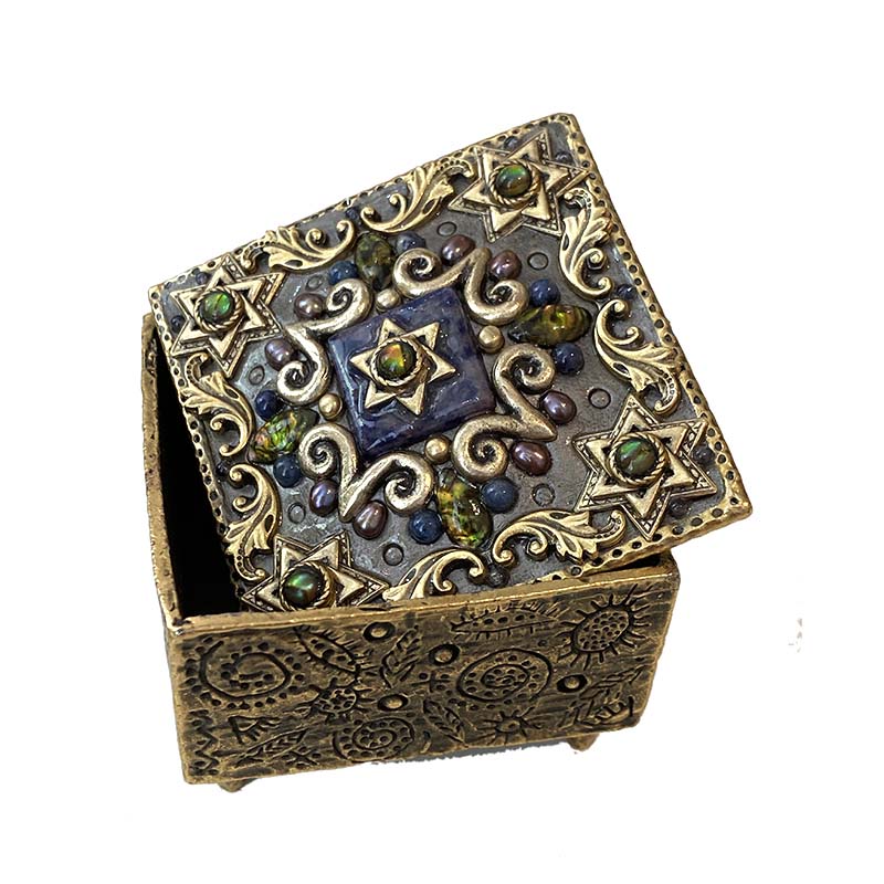 Abalone and Sodalite Star of David Jewelry Box