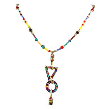 Multi Bright Geometric Beaded Necklace