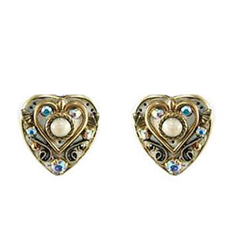 Riverstone Heart Clip Earrings