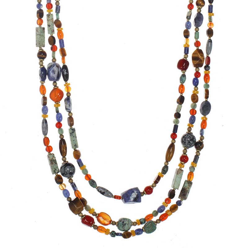 Durango Long Layered Beaded Necklace