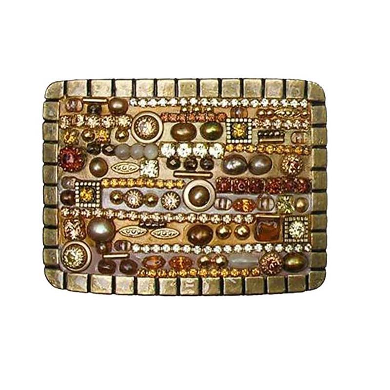 Citrine and Crystal Mosaic Belt Buckle