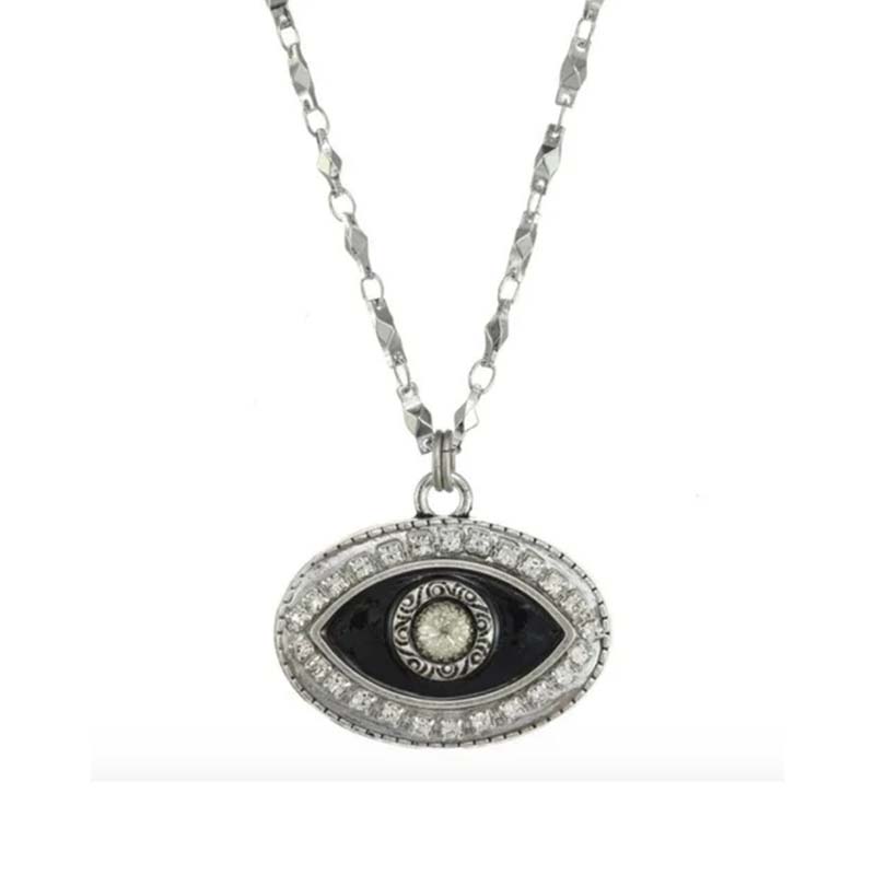 Black and Silver Oval Eye Necklace