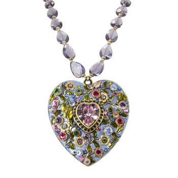 Lilac Garden Heart Necklace