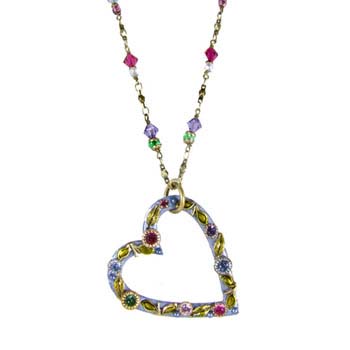 Lilac Garden Open Heart Pendant Necklace